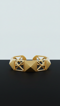 Accent Gold Geometric Cuff Bracelet