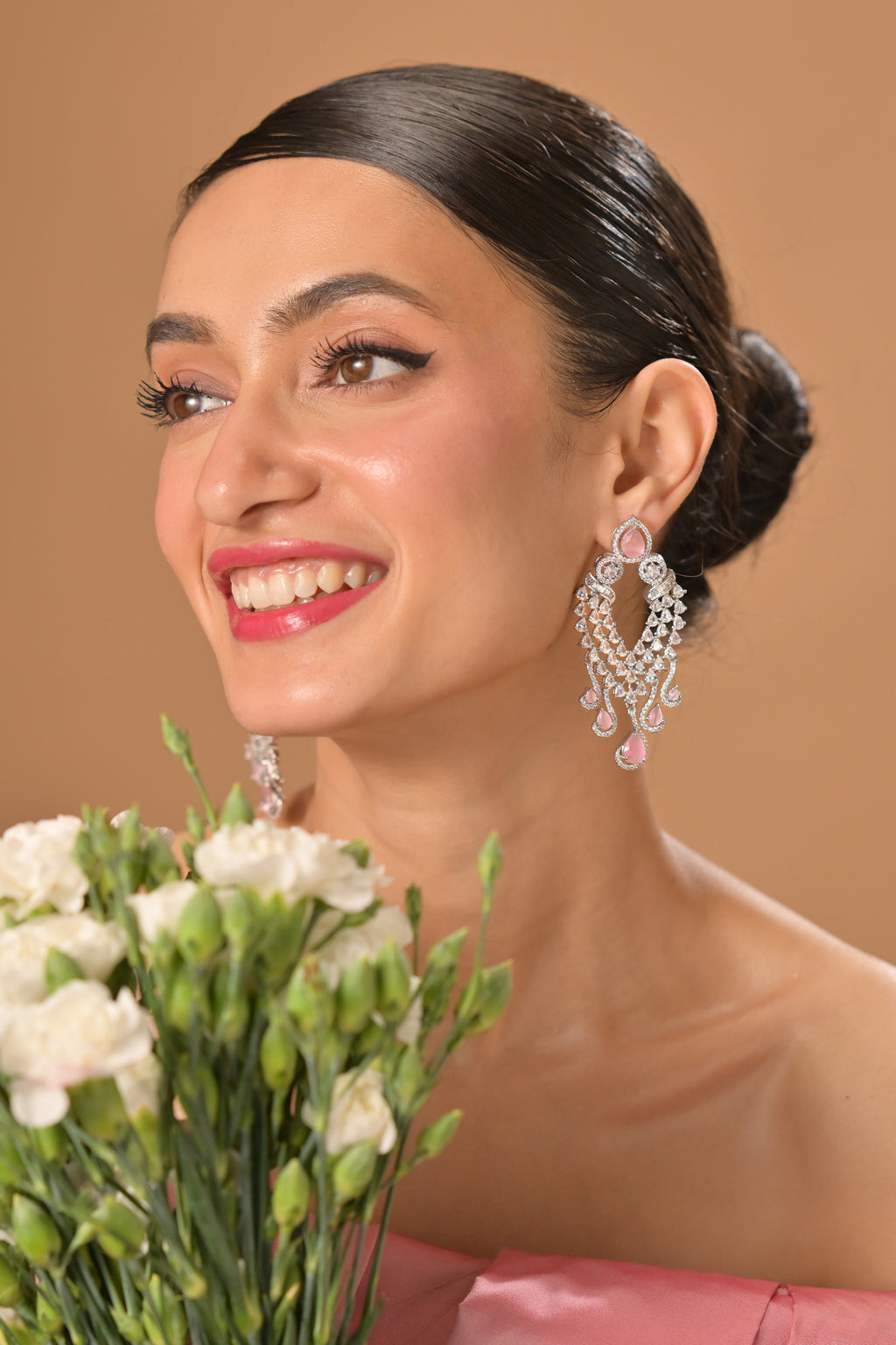Rosé Palais Chandelier Earrings