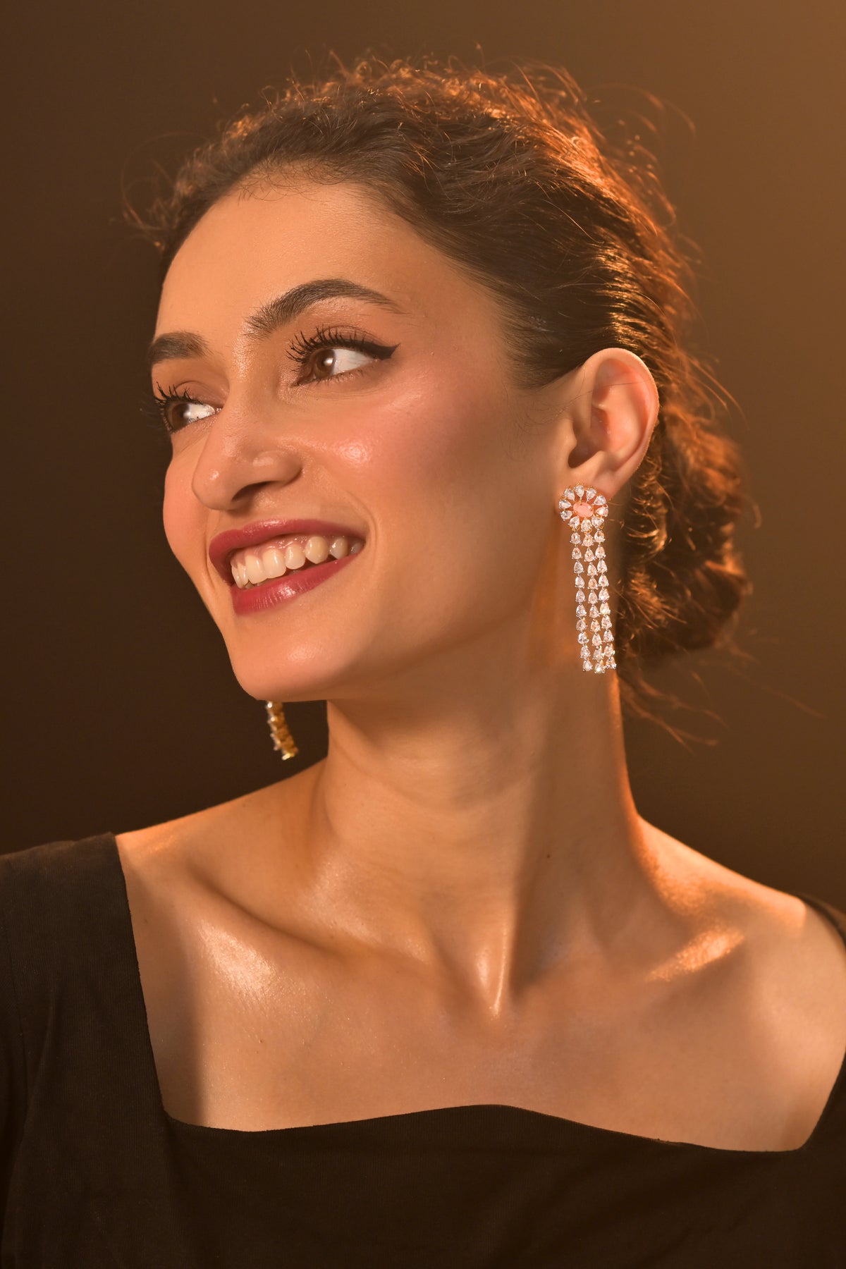 Rosé Lumière Cascade Earrings