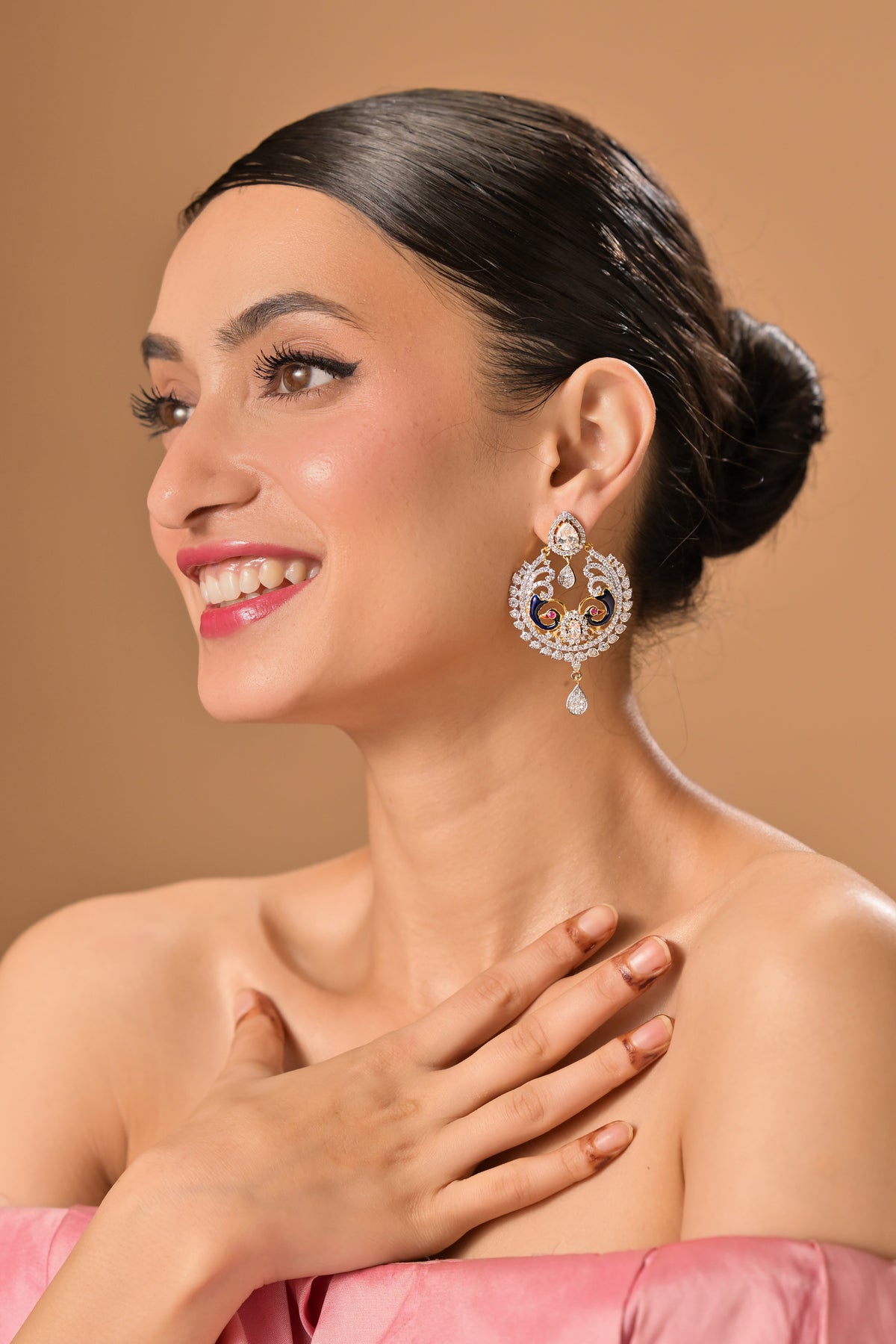 Noir Mayura Chandbali Earrings