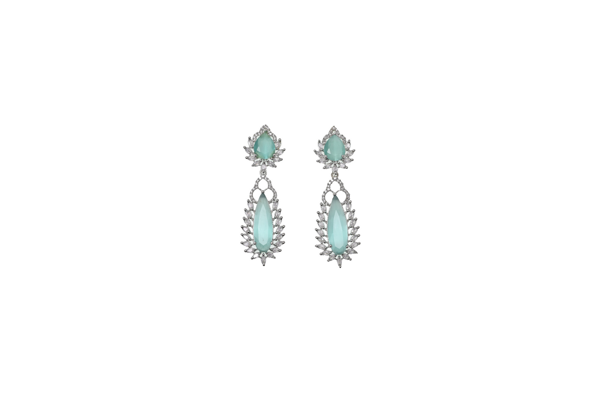 Seraphine Aqua Crystal Drop Earrings