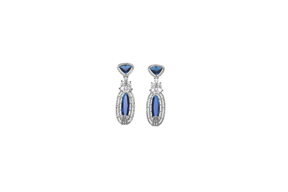 Riviera Azure Crystal Statement Earrings