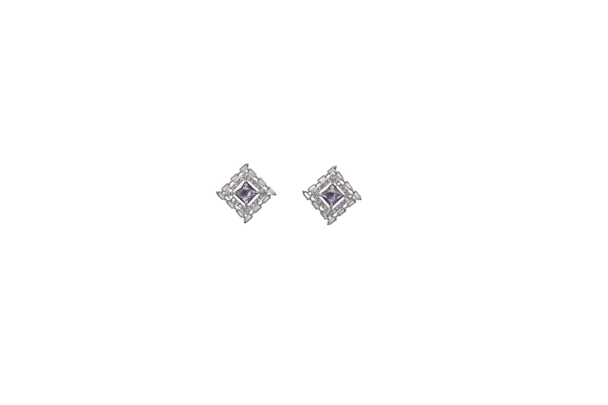 Violette Deco Crystal Stud Earrings
