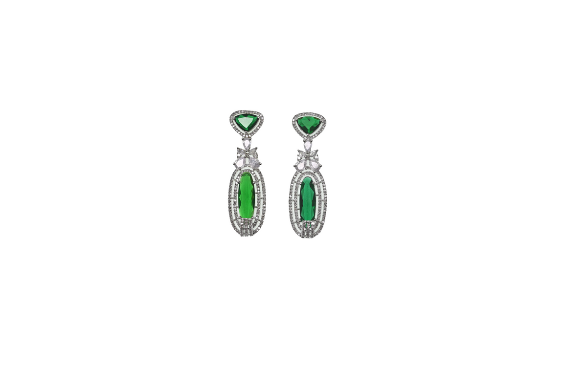 Riviera Verde Crystal Statement Earrings