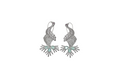 Mayura Aqua Crystal Peacock Statement Earrings