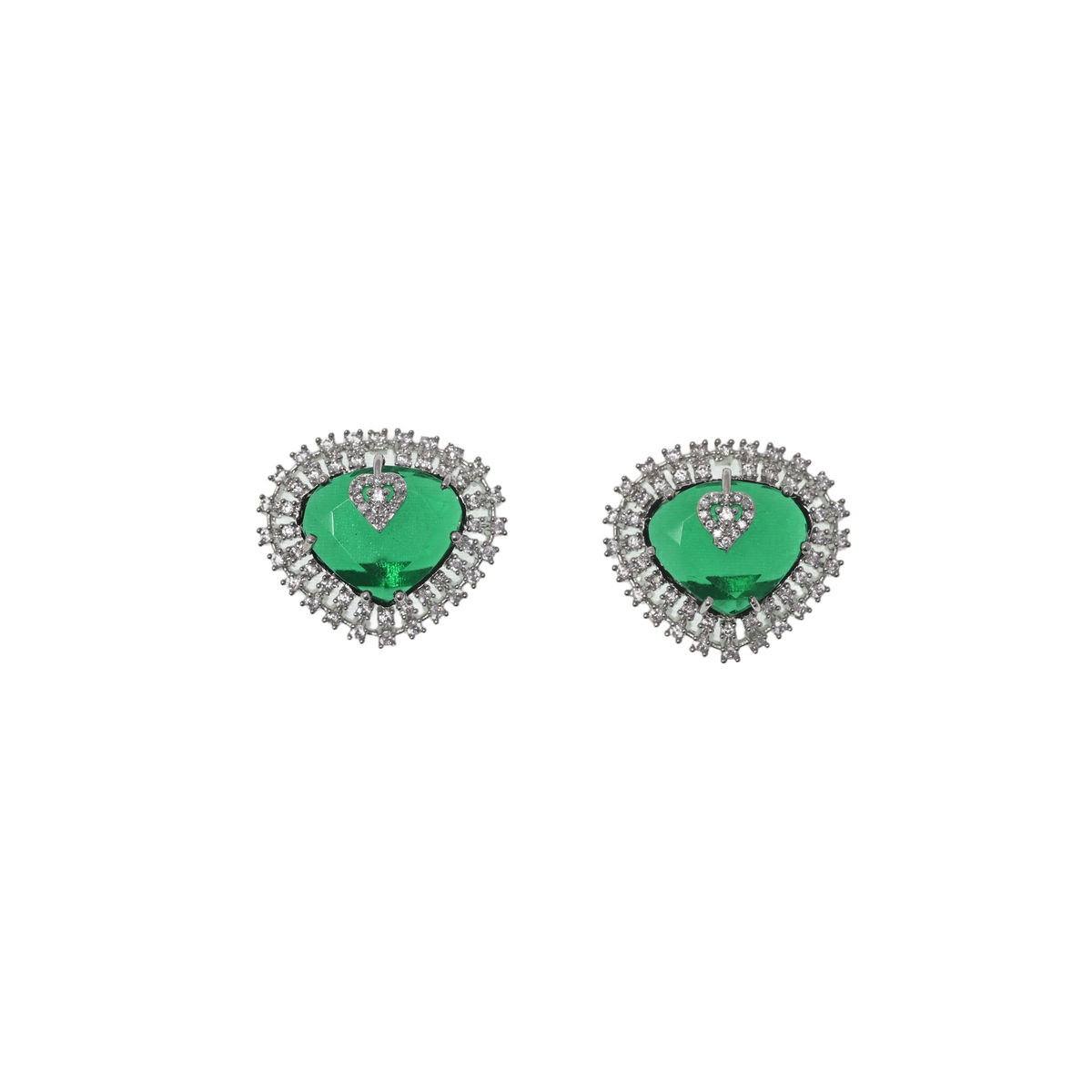 Émeraude Amour Halo Earrings
