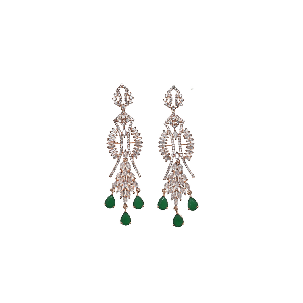 Verdant Éclat Chandelier Earrings