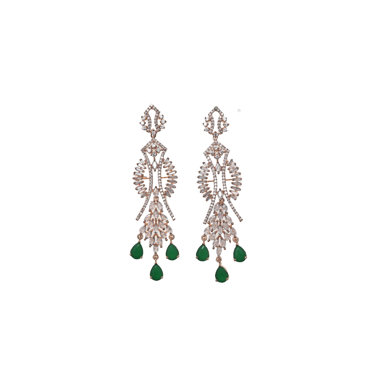Verdant Éclat Chandelier Earrings