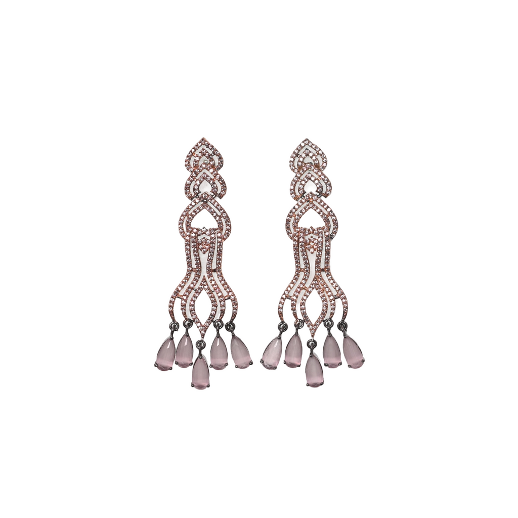 Blush Arabesque Chandelier Earrings