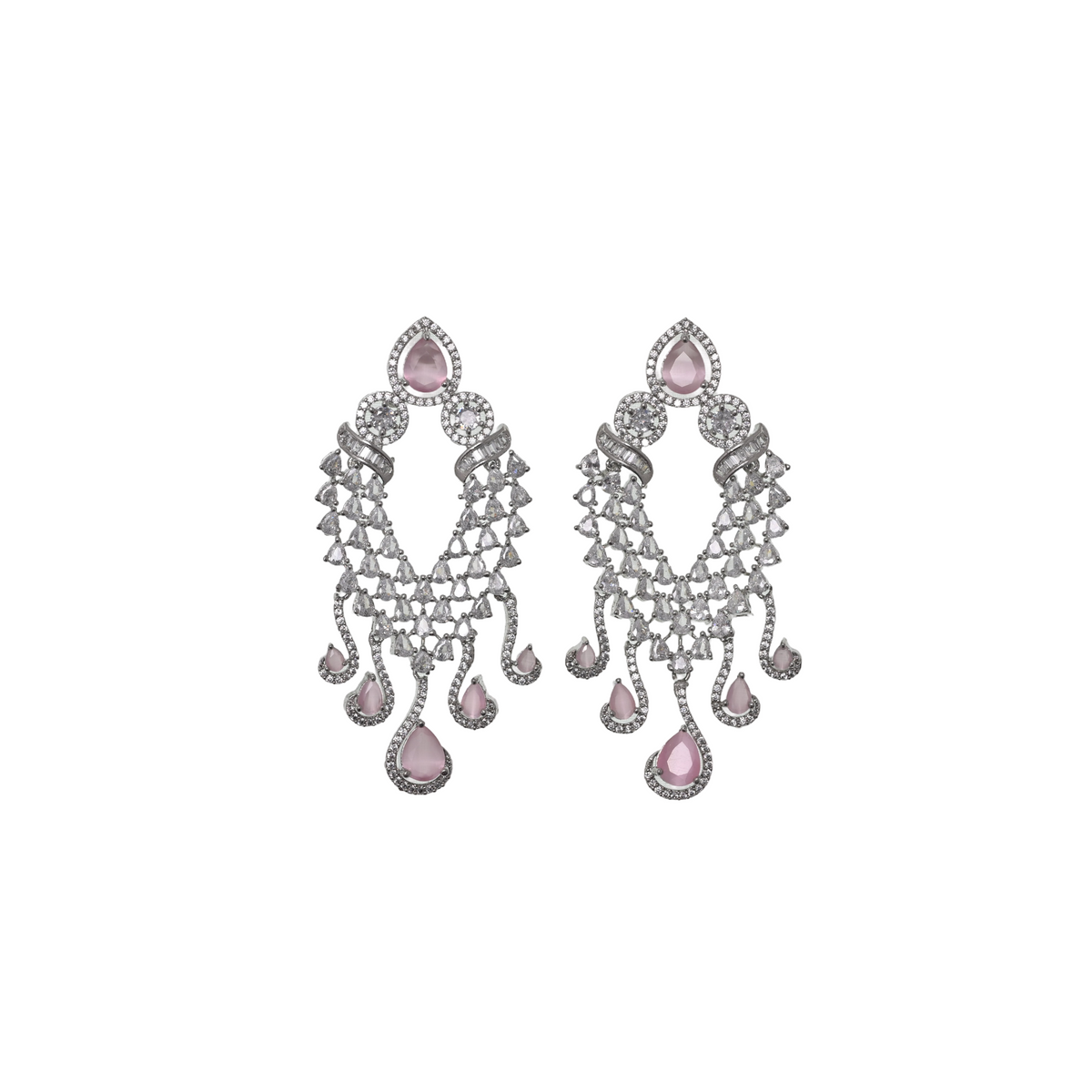 Rosé Palais Chandelier Earrings