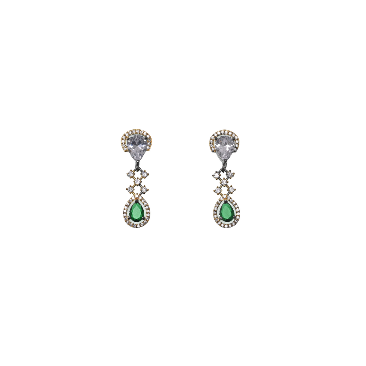 Verdant Duet Halo Earrings