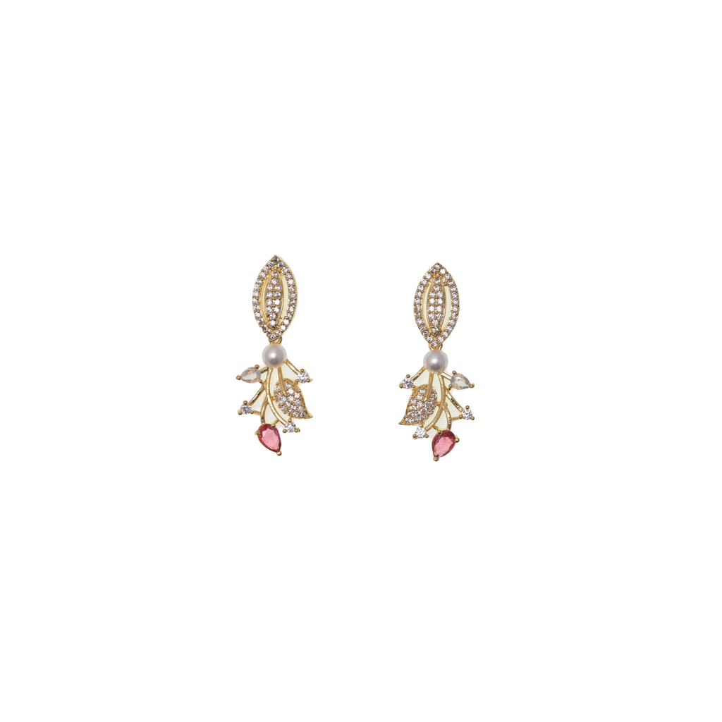 Rosé Pearl Vine Earrings