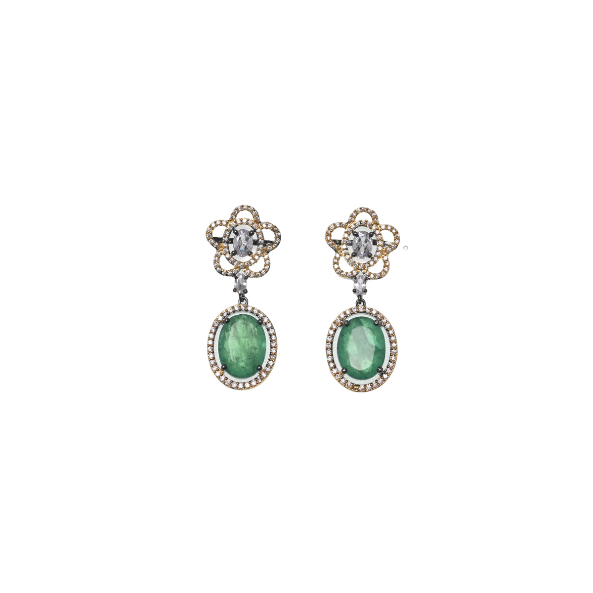 Verdant Camellia Halo Earrings