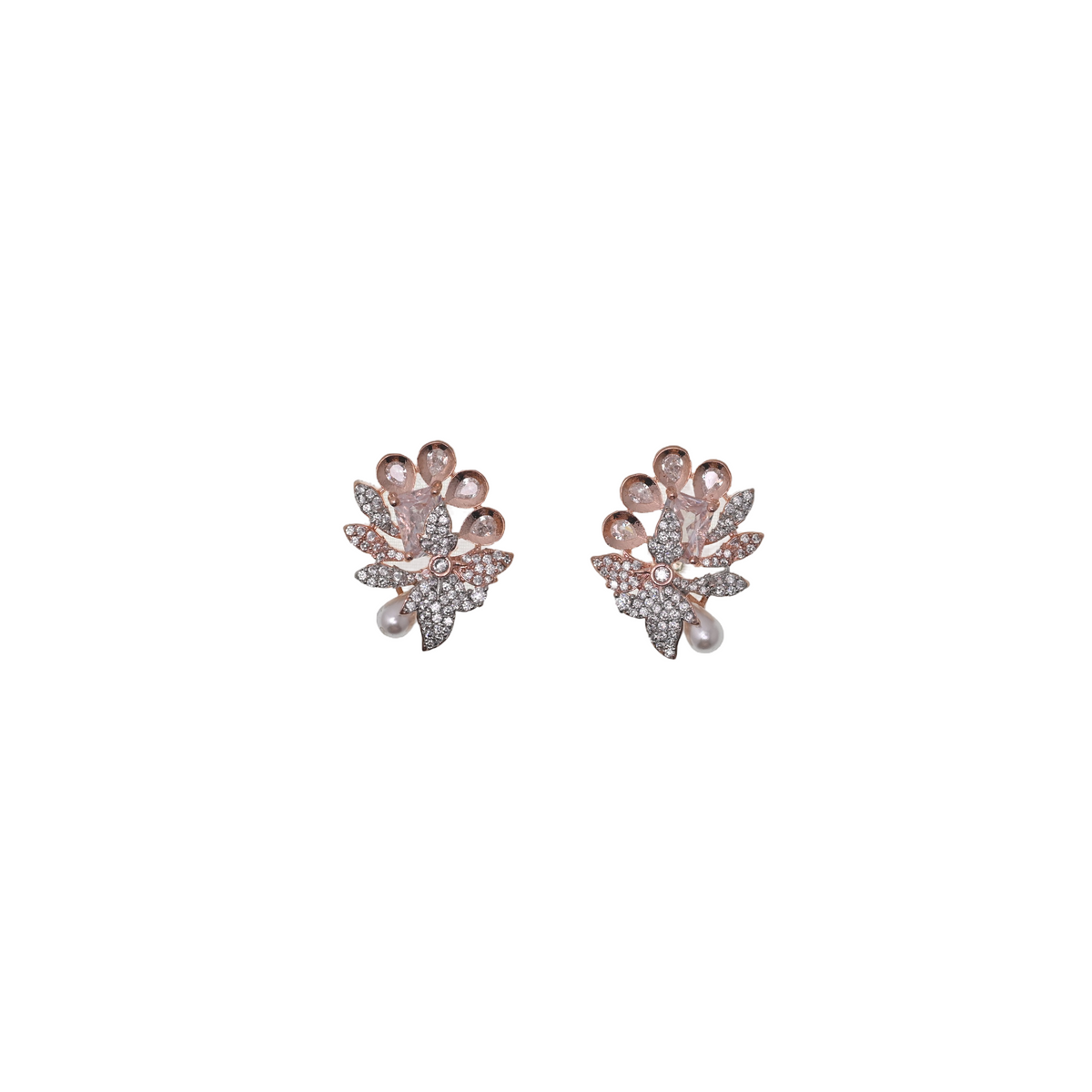 Rosé Jardin Pearl Stud Earrings