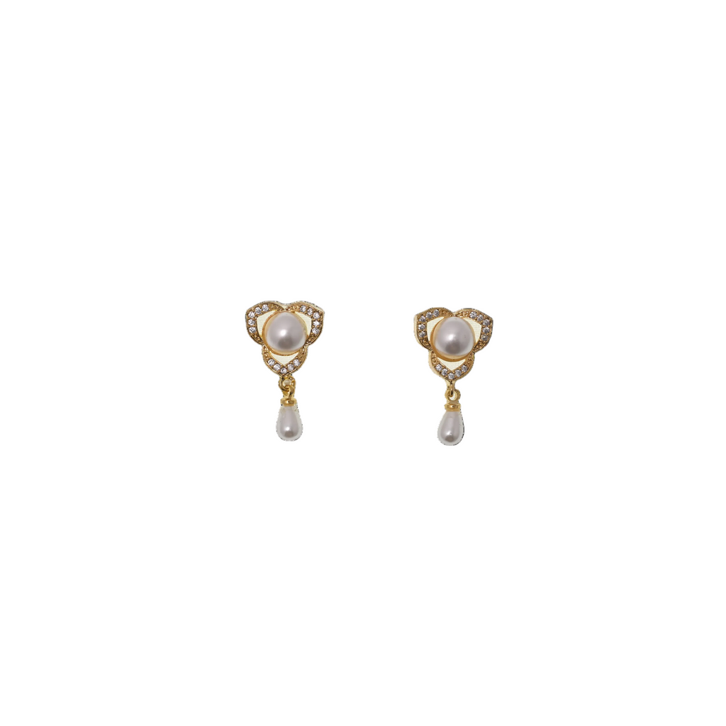 Aurelia Pearl Trefoil Earrings