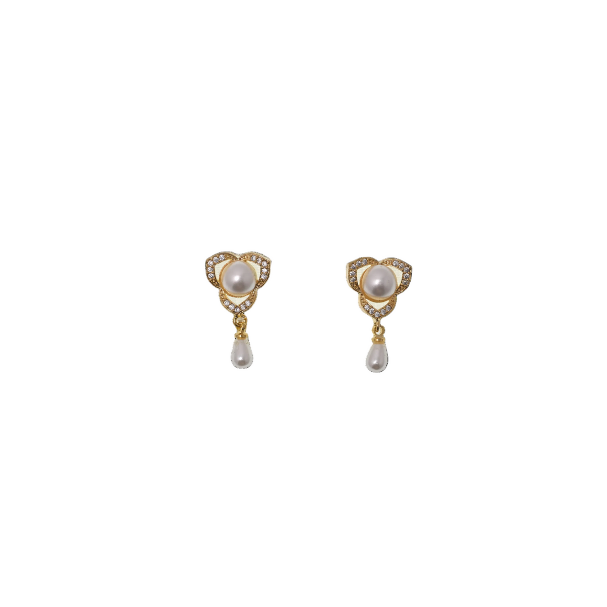 Aurelia Pearl Trefoil Earrings