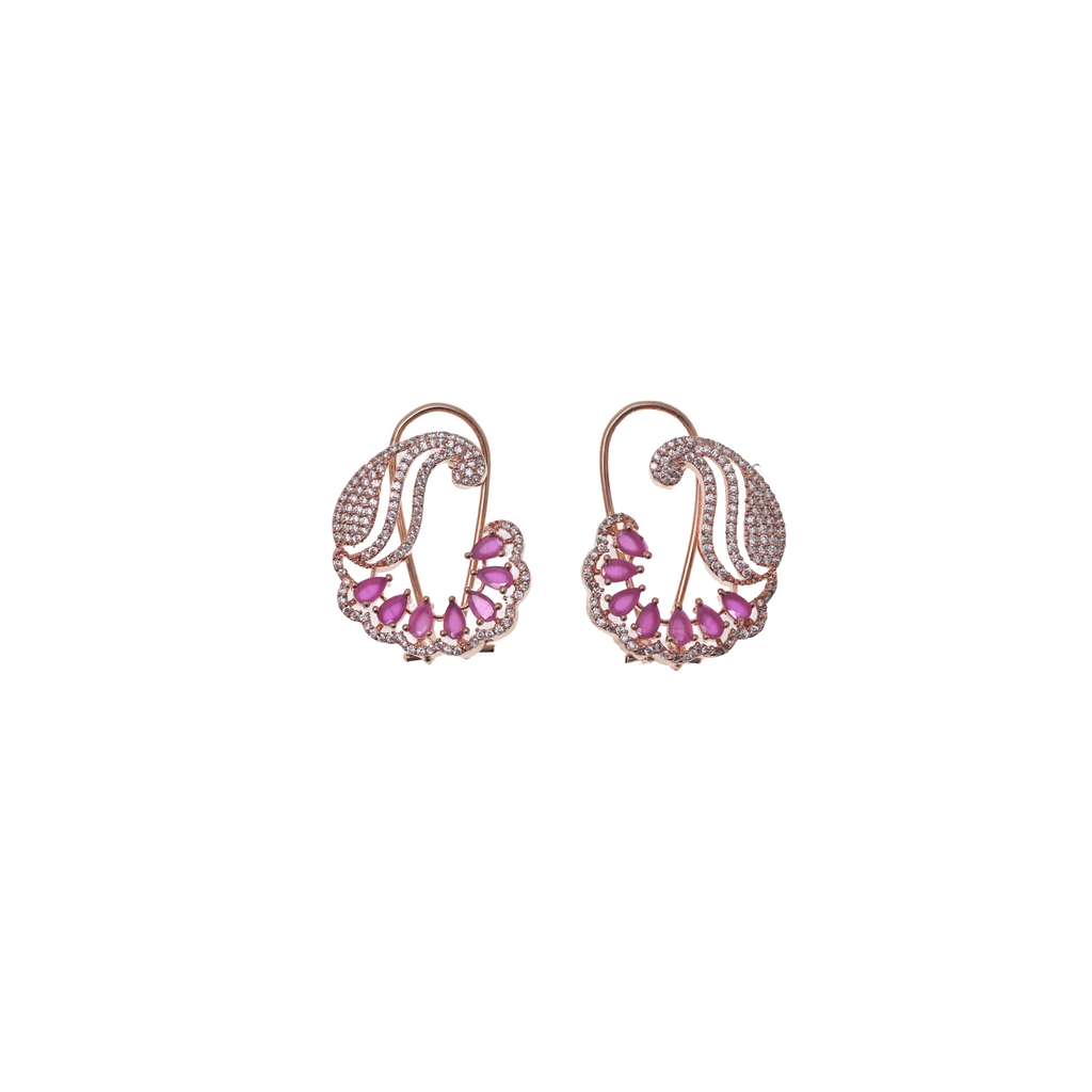 Rosé Paisley Ear Climbers
