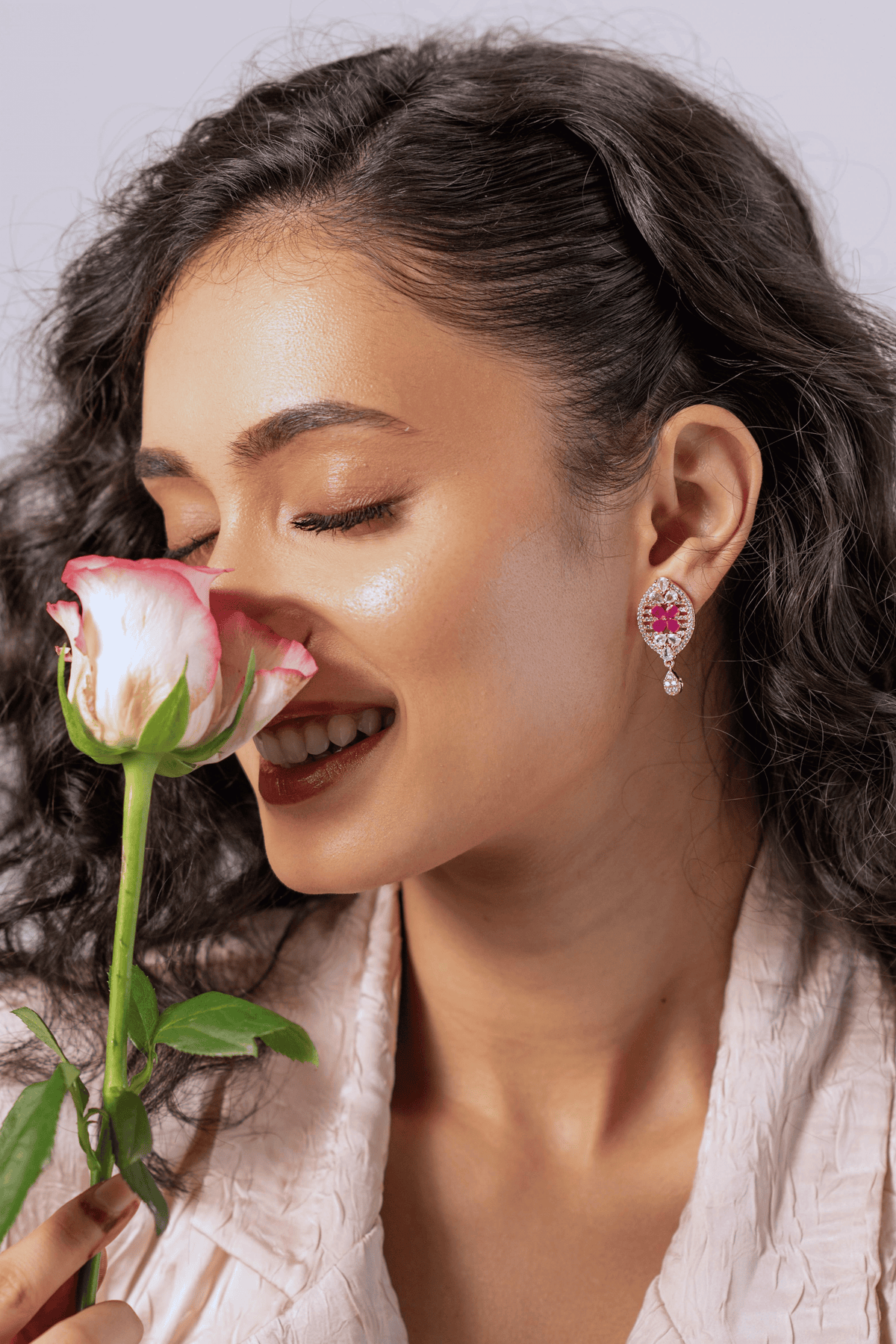 Rosé Florentine Drop Earrings