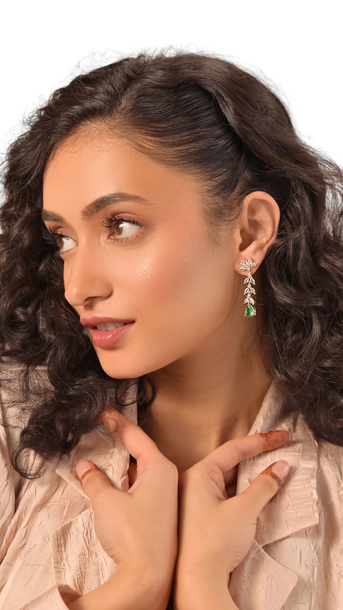 Verdant Blossom Drop Earrings