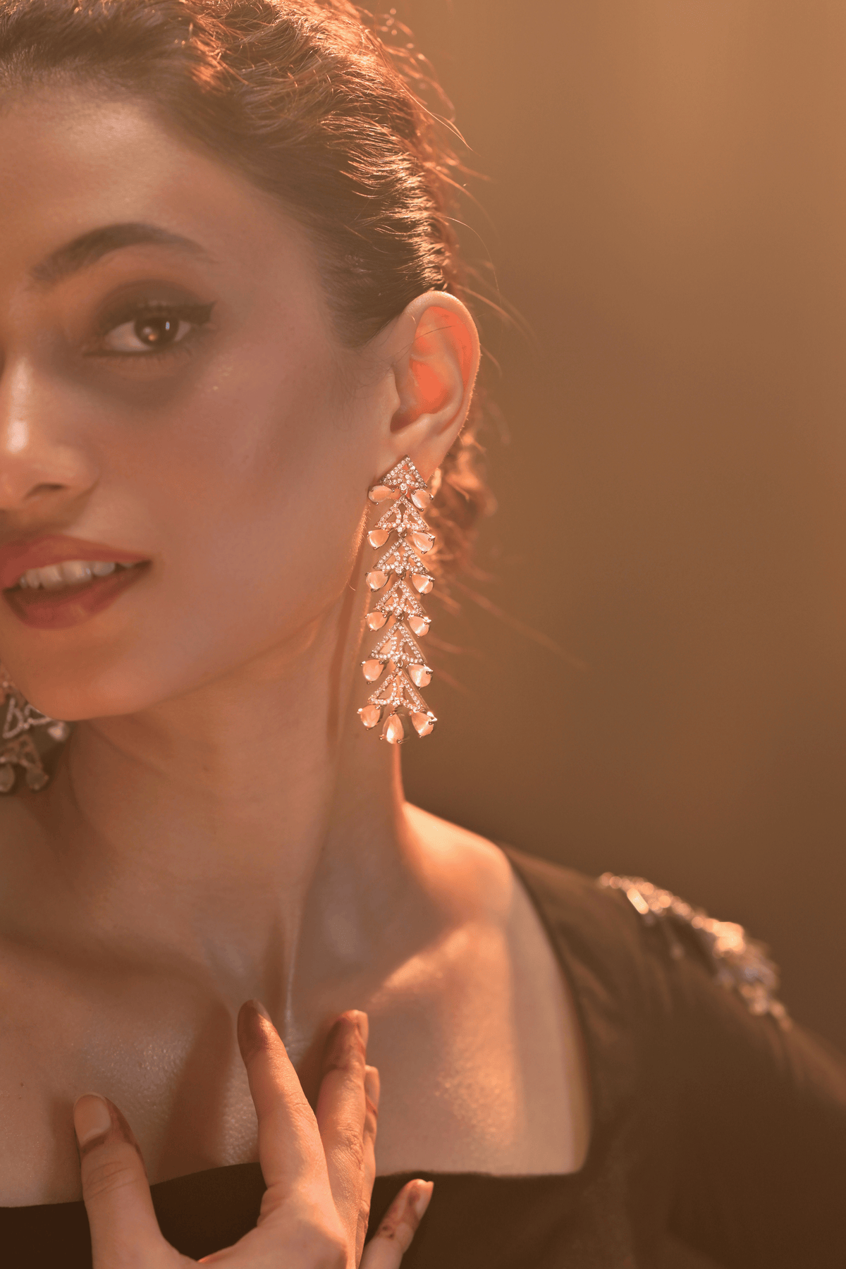 Rosé Seraphina Cascade Earrings