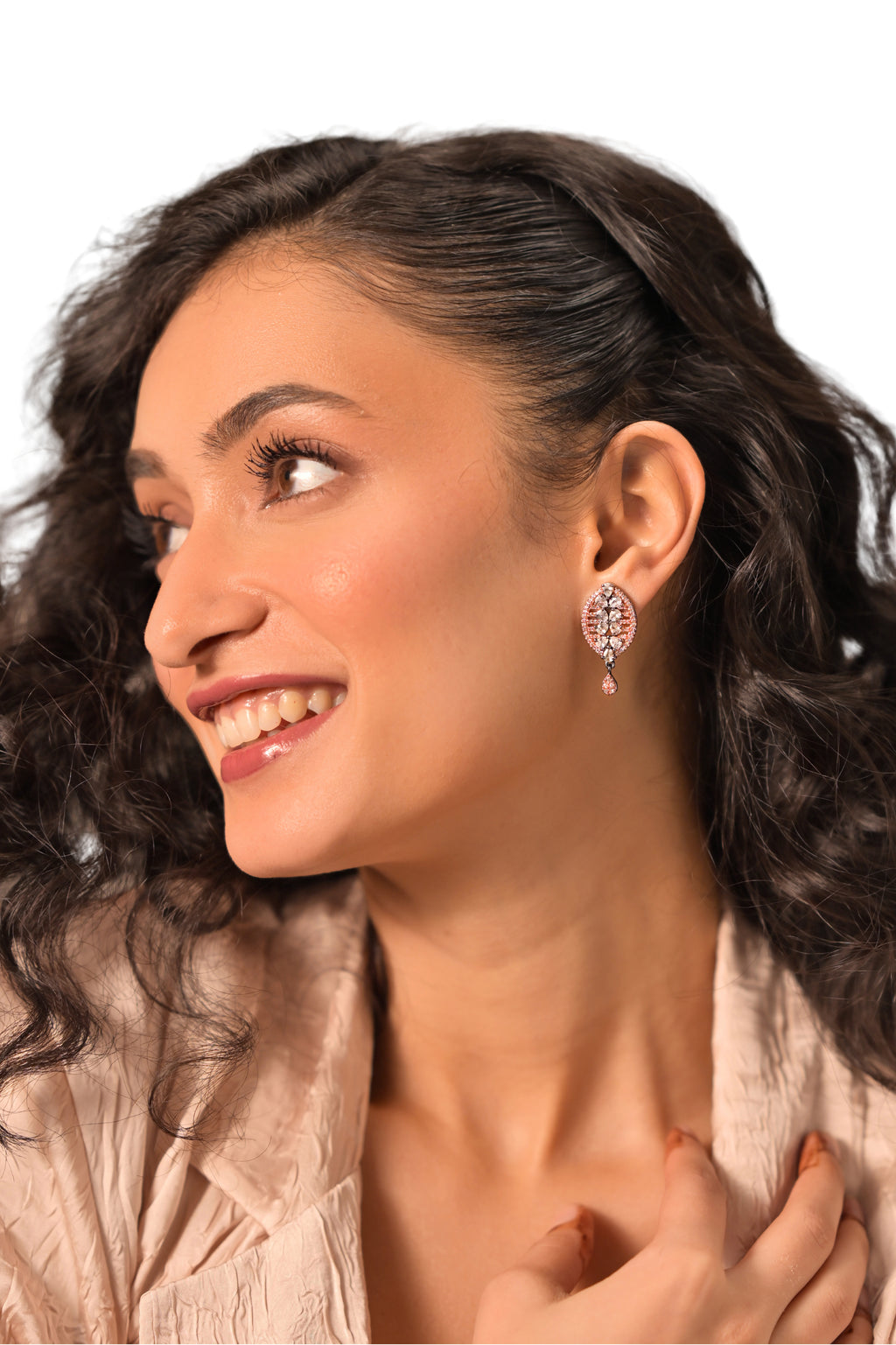 Rosé Laurel Drop Earrings