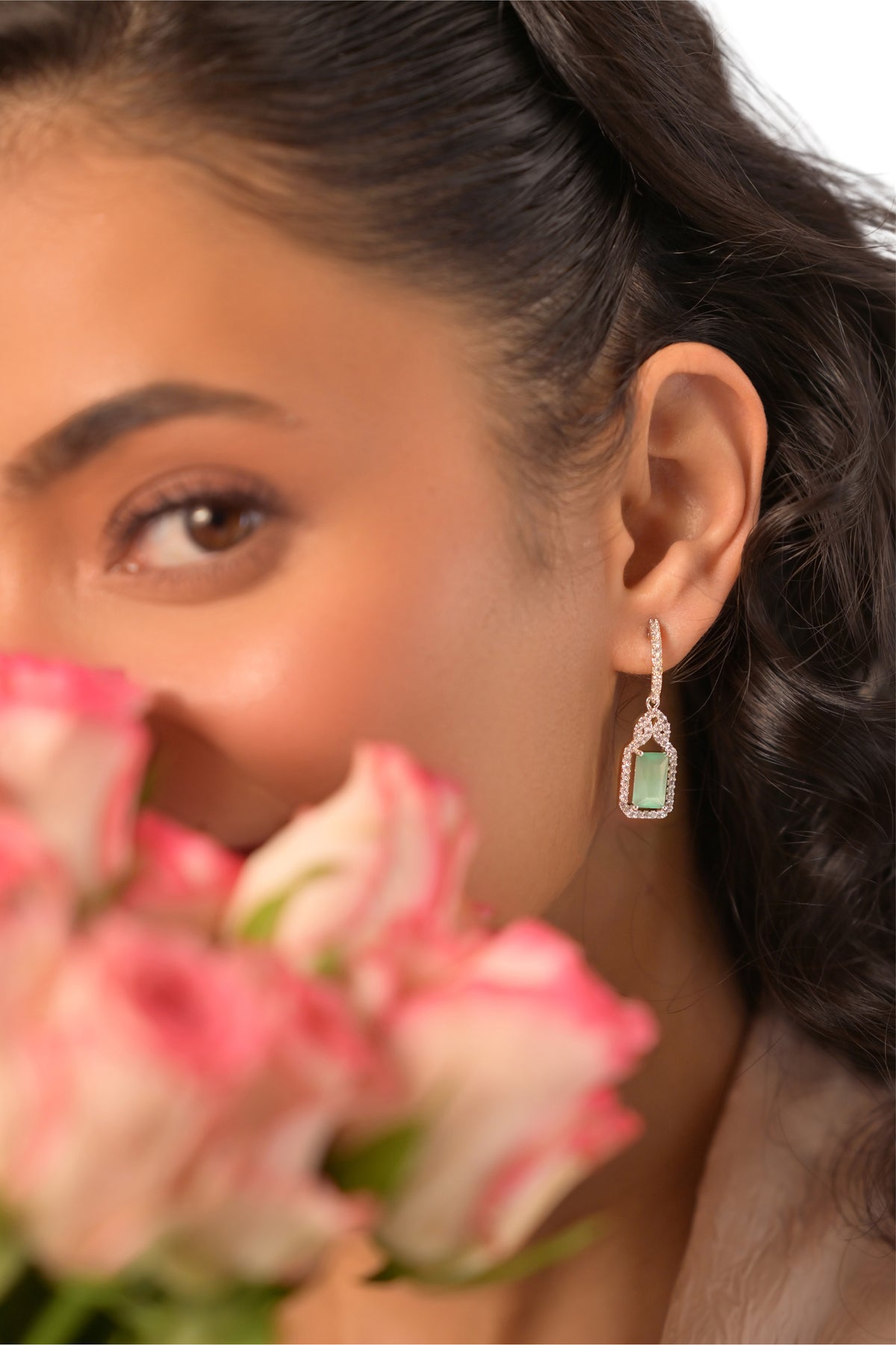 Celadon Élan Halo Earrings
