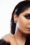 Celeste Blue Crystal Starburst Stud Earrings