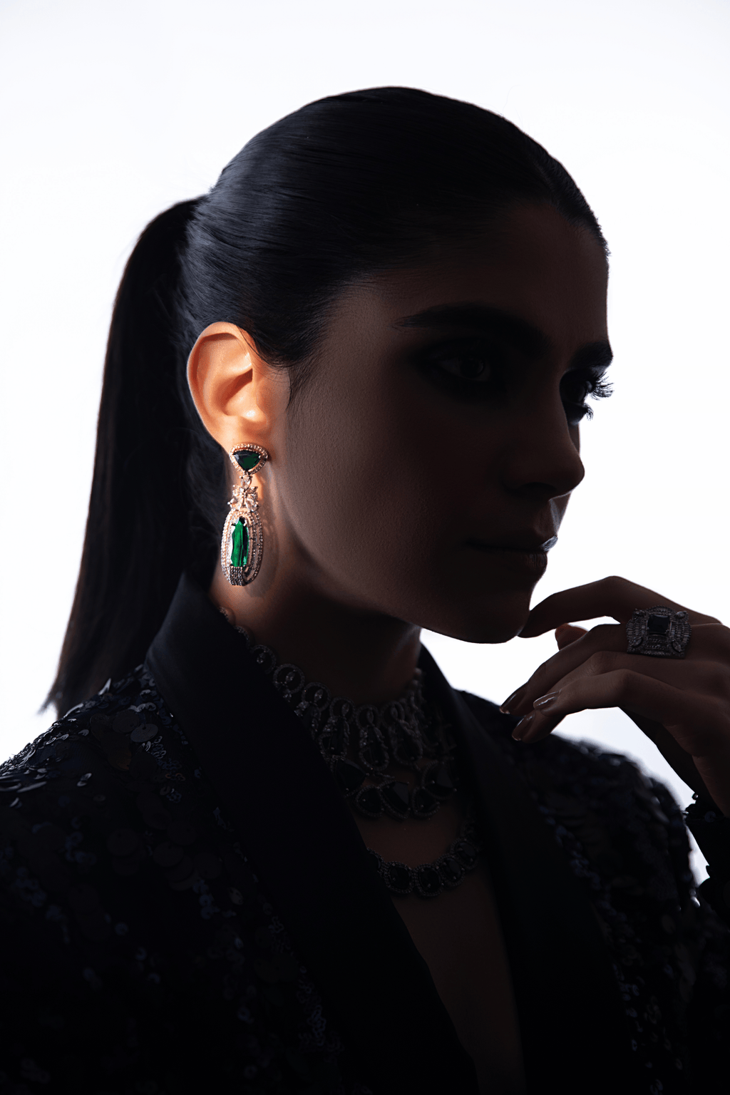 Riviera Verde Crystal Statement Earrings