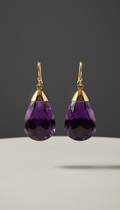 Oversized Amethyst Drop Earrings