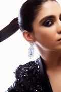 Solène Azure Art Deco Statement Earrings