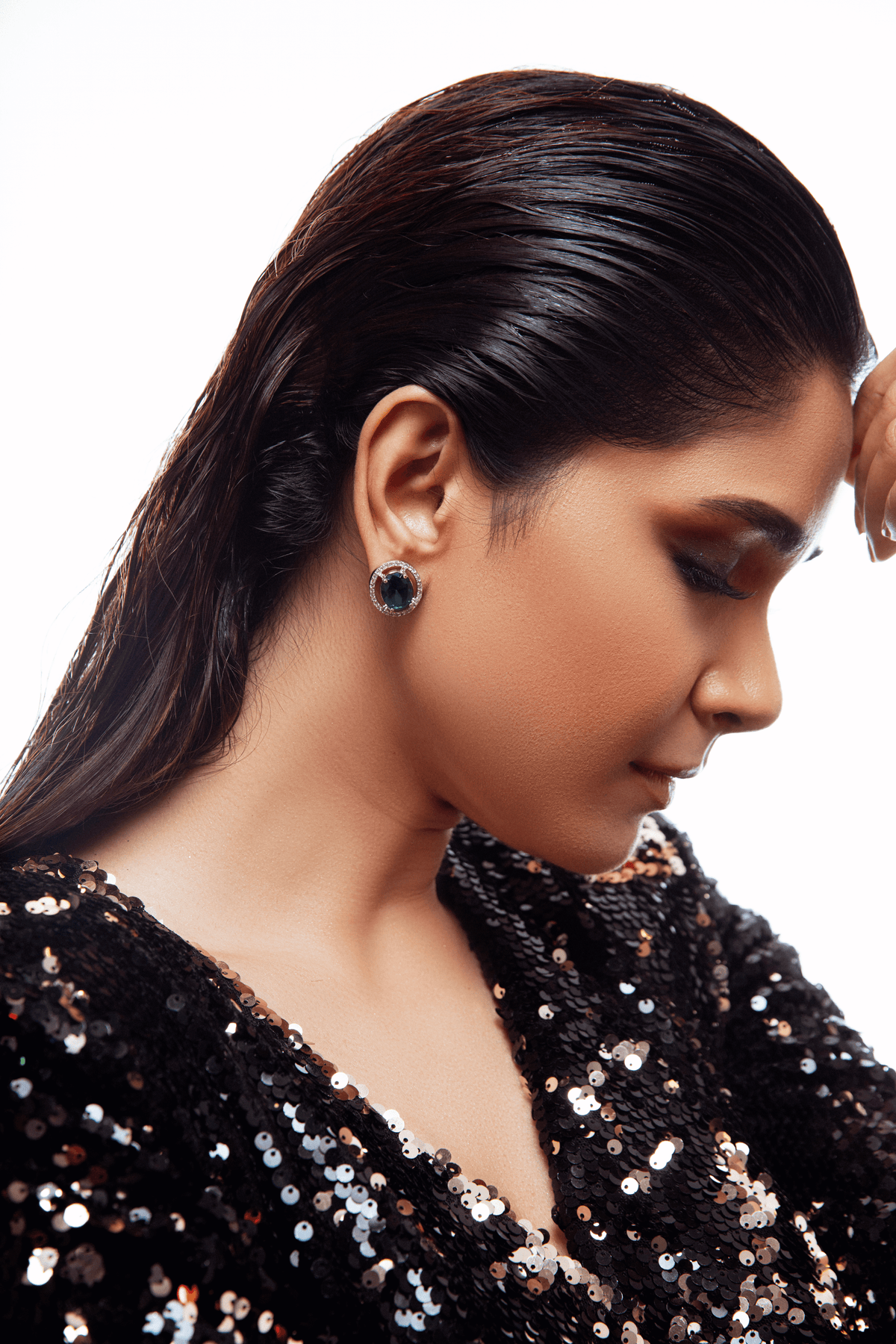 Estelle Emerald-Green Crystal Halo Stud Earrings