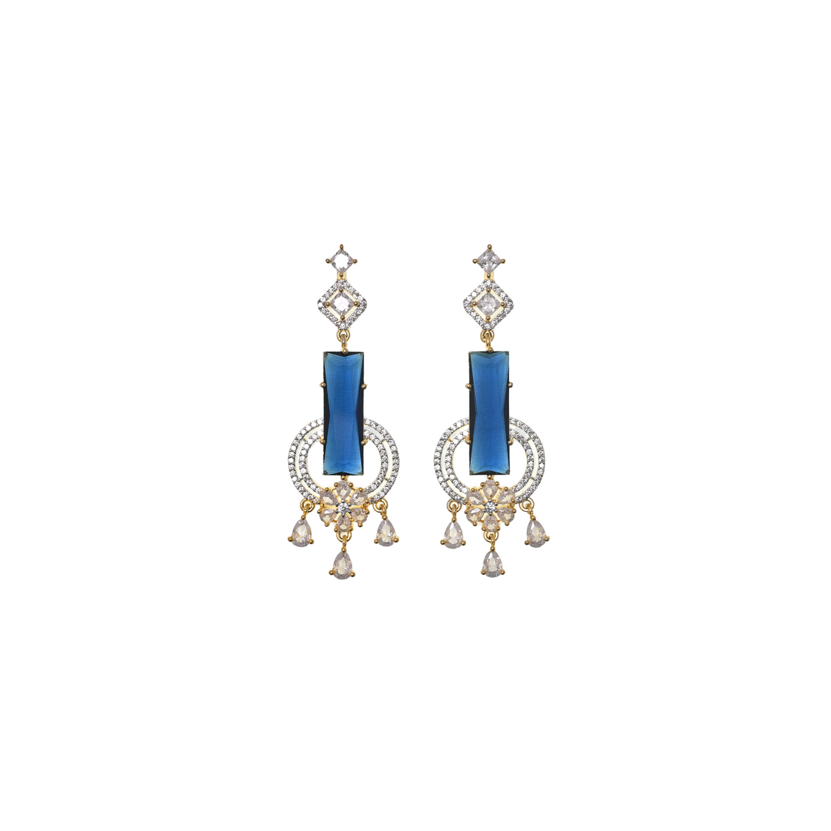 Sapphire Nocturne Chandelier Earrings