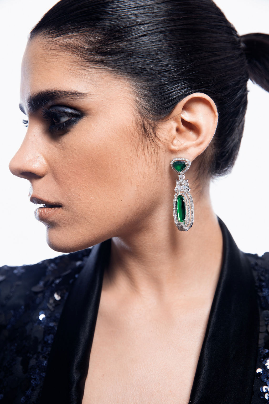 Riviera Verde Crystal Statement Earrings